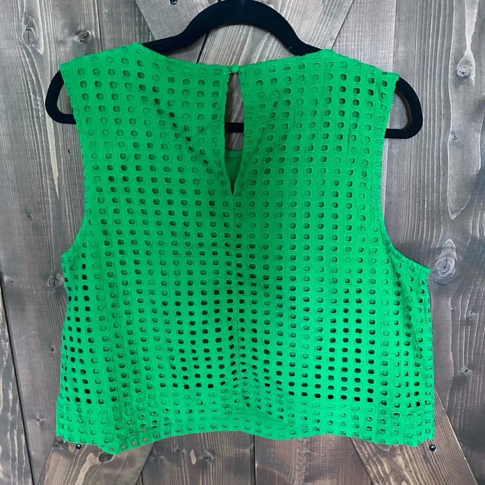 Kate Spade Vibrant Green Eyelet Tank Top - Picture 3 of 3